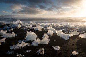 Iceland, Iceland in autumn, view of ice on Diamond Beach Iceland, Iceland in autumn, view of ice on Diamond Beach